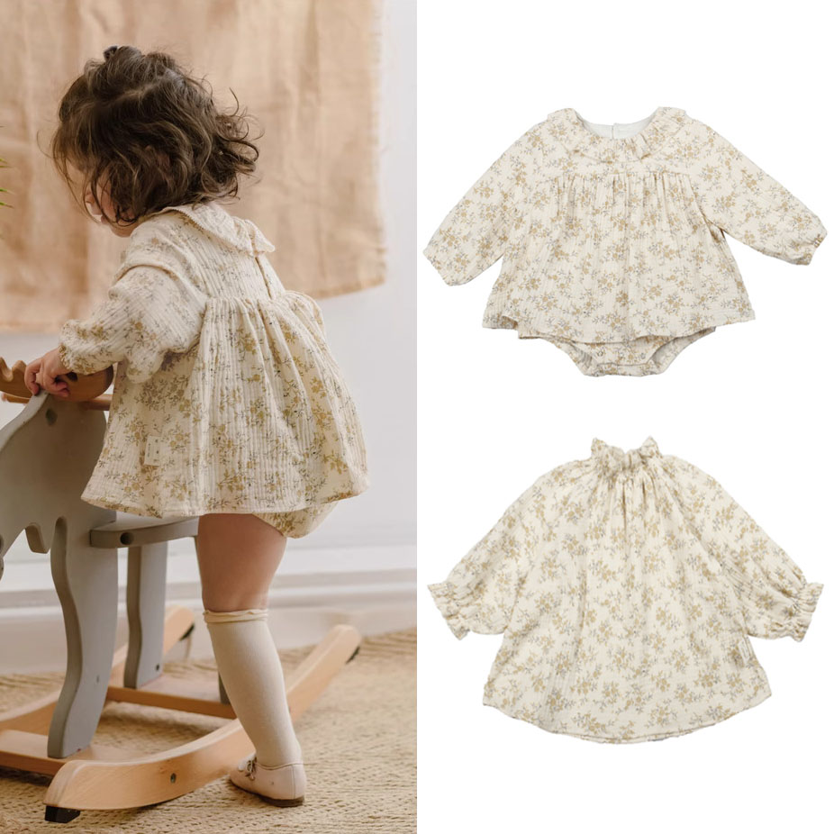 Baby Clothing Organic - Vestido Floral para niña recién nacida,